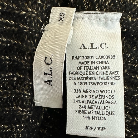 A.L.C. Bowen Metallic Flyaway Back Wool Alpaca Sweater Size XS - Picture 7 of 7